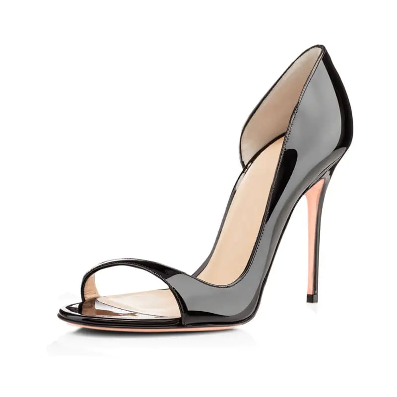 Pure Color Gradient Patent Leather Stiletto Shoes