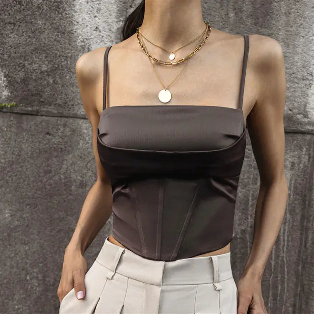 Elegant Strapless Camouflage Tank Top for Women