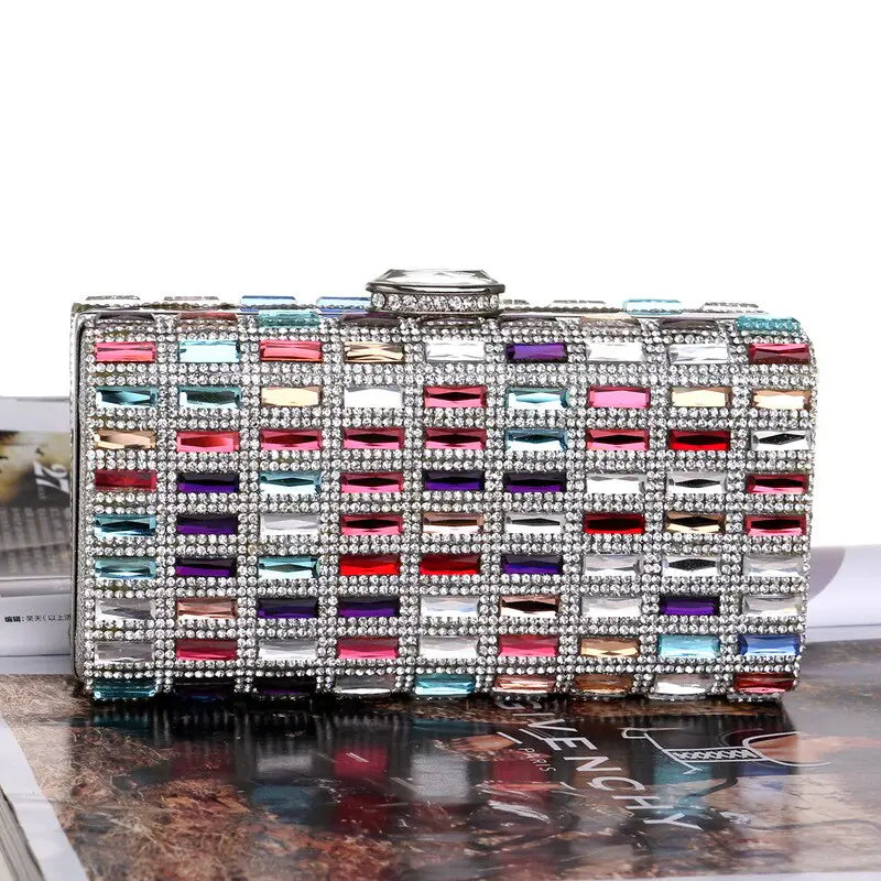 Acrylic Evening Clutch Bag with Chain Shoulder Strap