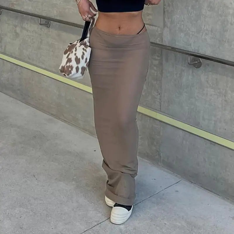 Versatile Solid Color Casual Slim Skirt