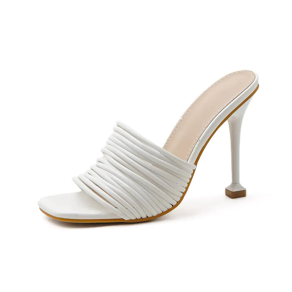 Thin Square Toe High Heels and Sandals