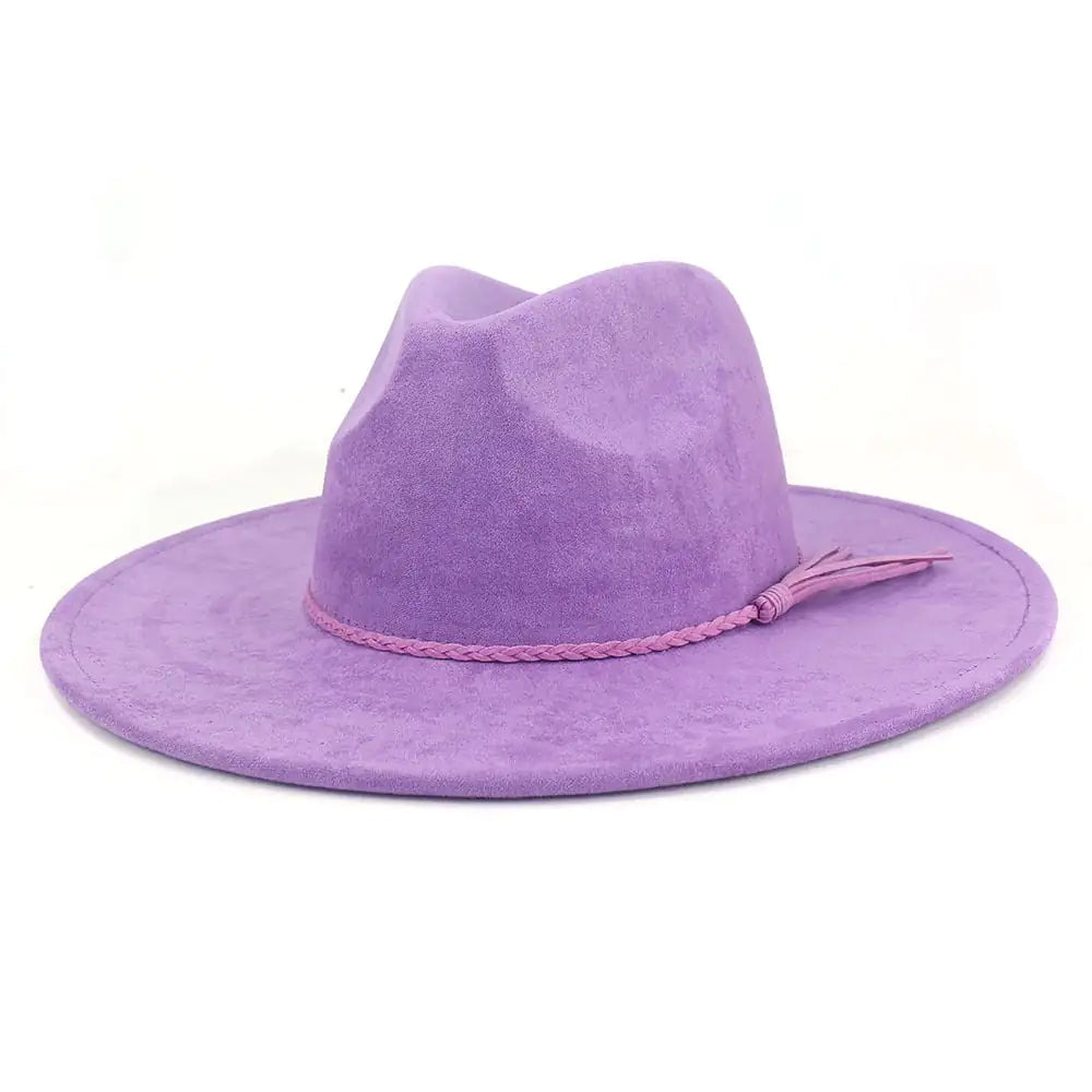 Jazz Women's Suede Peach Top Hat with 10cm Brim