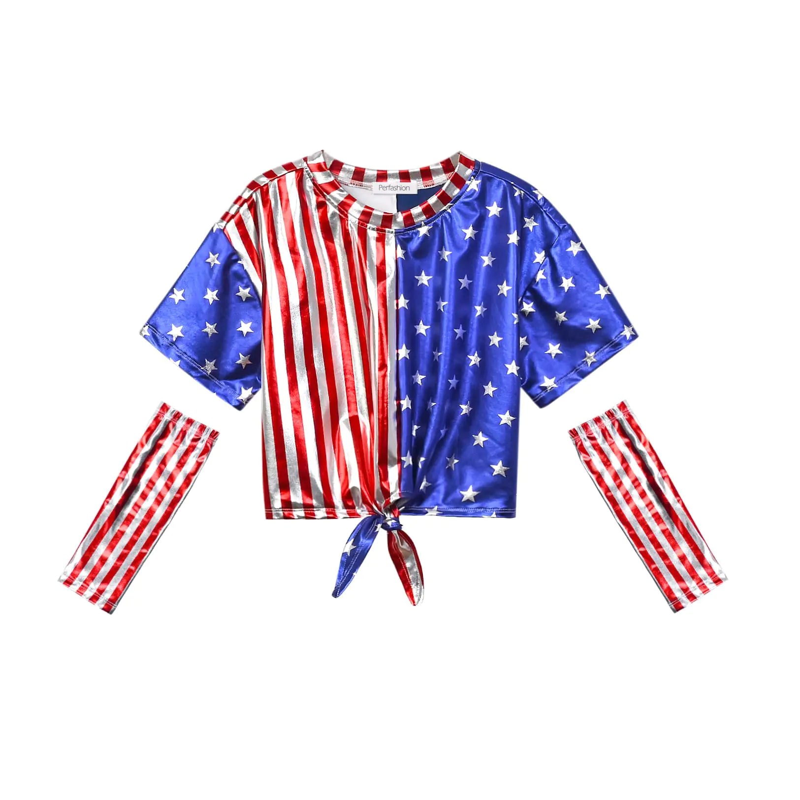 Sparkle Tie-Front Crop Top