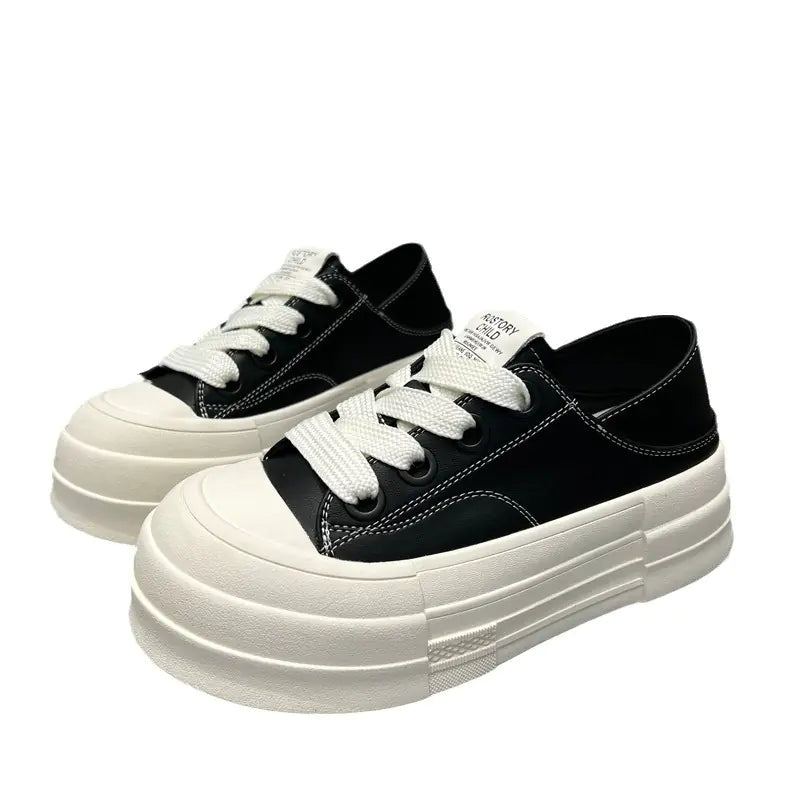 Microfiber Cross Strap Platform Sneakers
