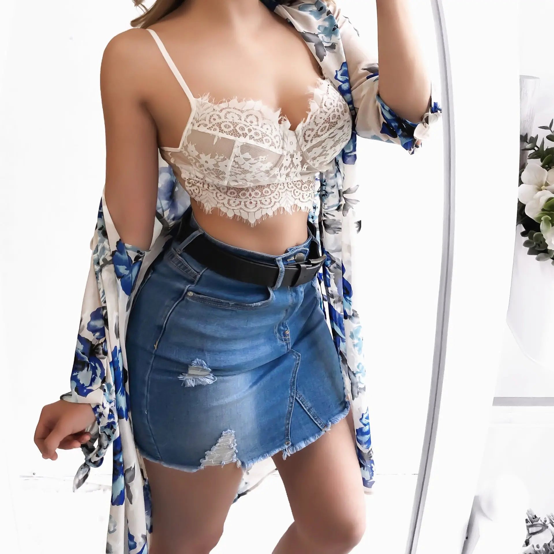 Lace Trim Sheer Bra - Sensual Lingerie Design