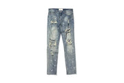 Slim-Fit Micro-Elastic Jeans with Checkered Design