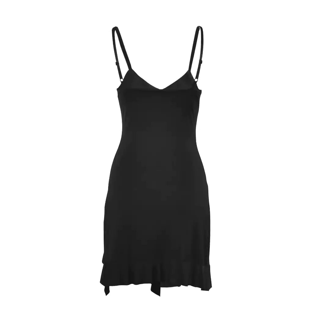 PB004 Women's New Style Cutout Slip Dress with Ruffles