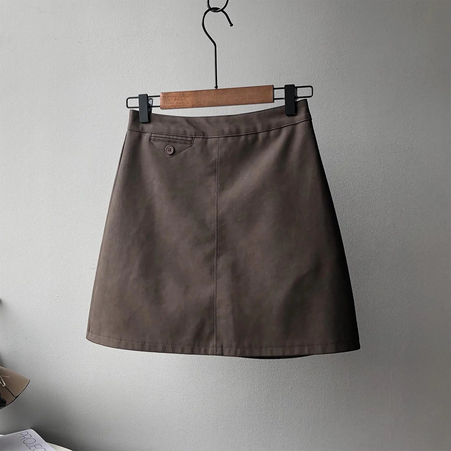 Frosted PU Leather Short Skirt for Women