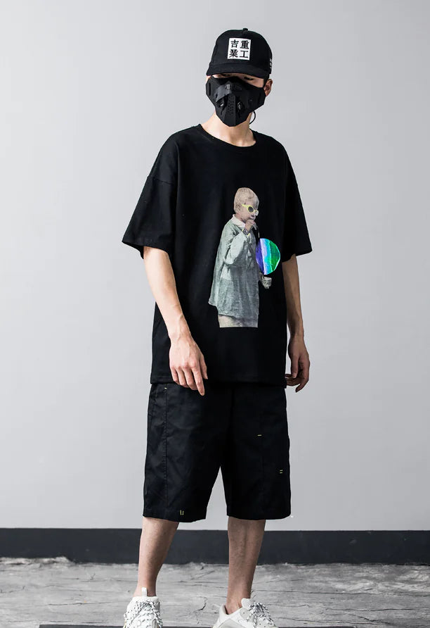 Men's Short Sleeve T-Shirt with Printed Design