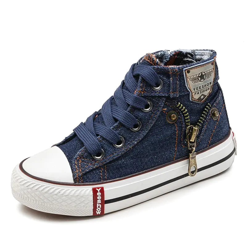 Kids' High-Top Canvas Sneakers for Boys and Girls