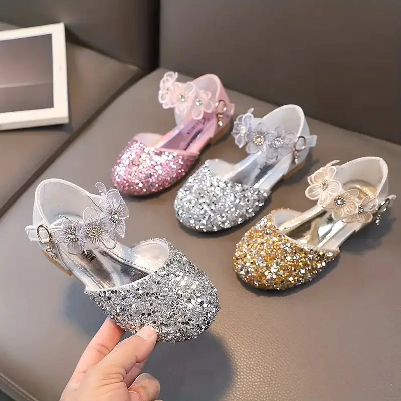 Shiny Princess Sandals with Soft Non-Slip Bottom for Girls