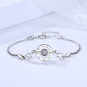 100 Languages I Love You Bracelet with Round Projection