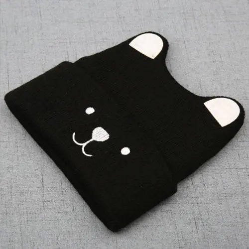 Knitted Bear Ear Beanie Hat for Kids