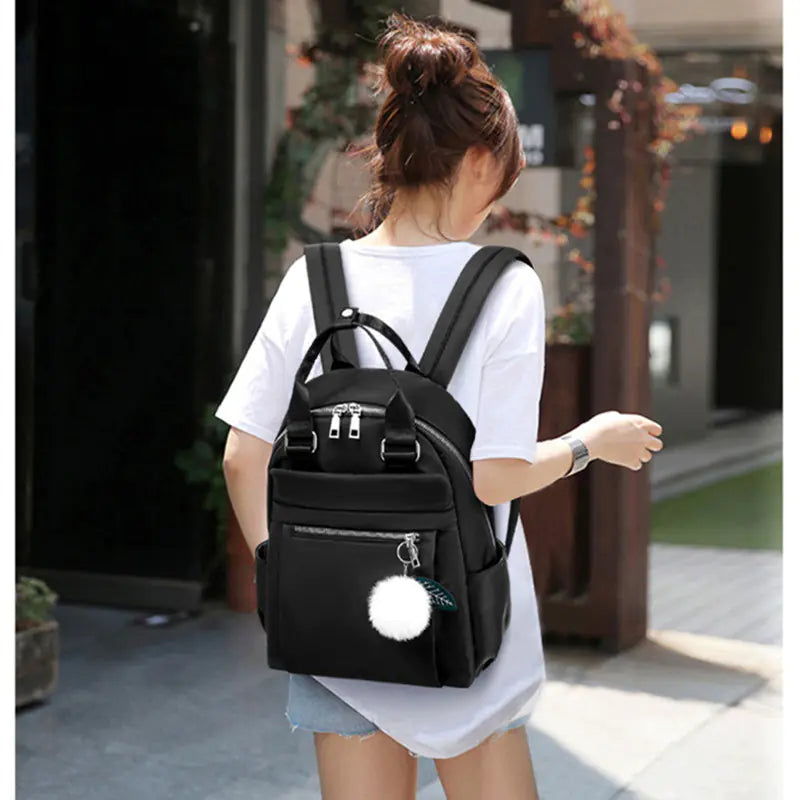 Women's Waterproof Nylon Travel Backpack - Oxford