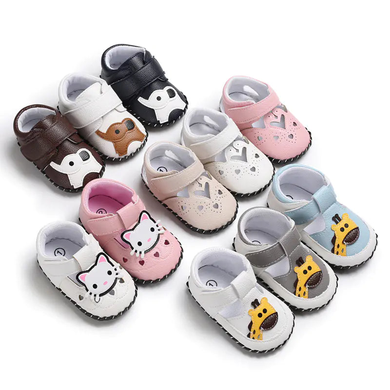 Infant Soft Sole Shoes - Giraffe and Elephant Designs