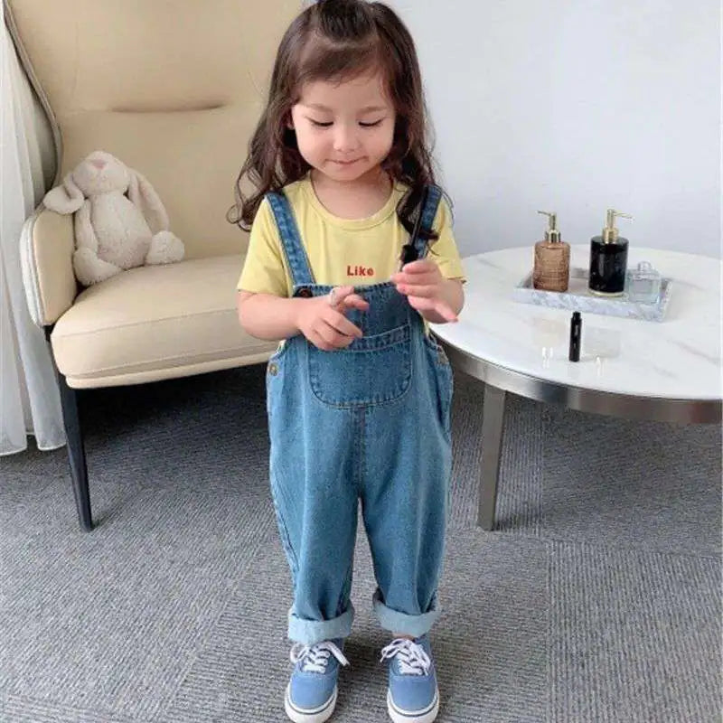 Korean Denim Overalls for Summer Kids (Small to Medium)