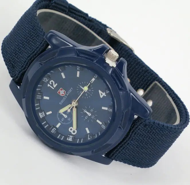 Woven Canvas Strap Nylon Quartz Military Watch