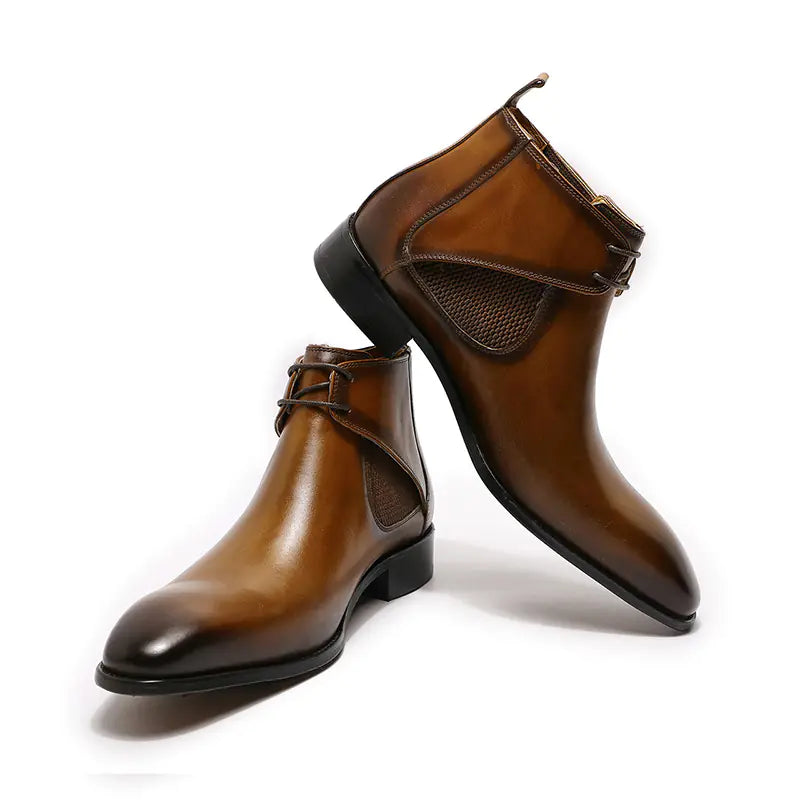 Men's High-Top British Style Leather Martin Boots