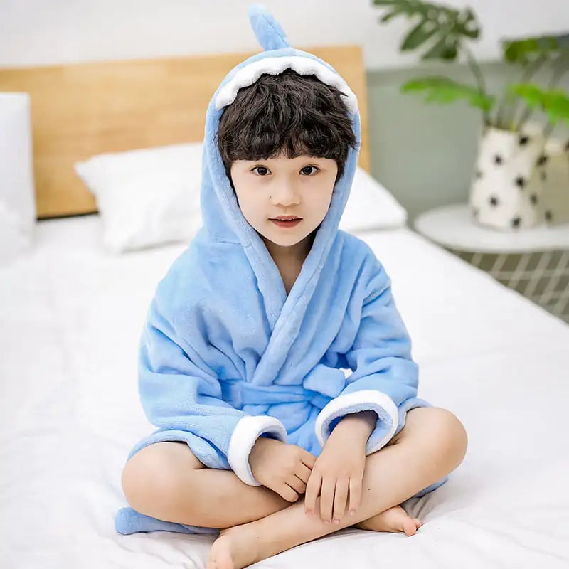 Flannel Baby Bathrobe and Pajamas Nightgown