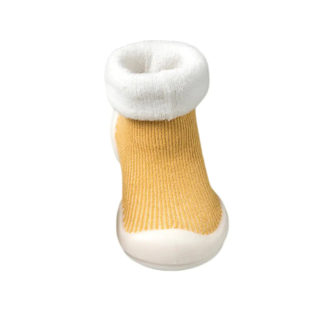 Thickened Fleece Baby Walking Socks with Non-Slip Sole