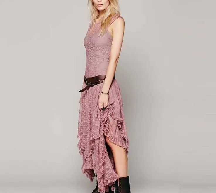 Irregular Lace Dress for Women in Fashion Style