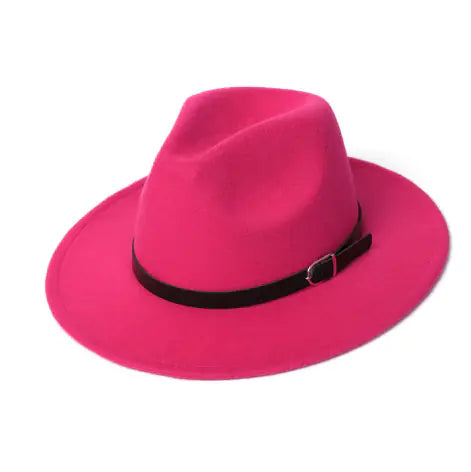 Women's Vintage Wool Felt Wide Brim Hat for Fall/Winter