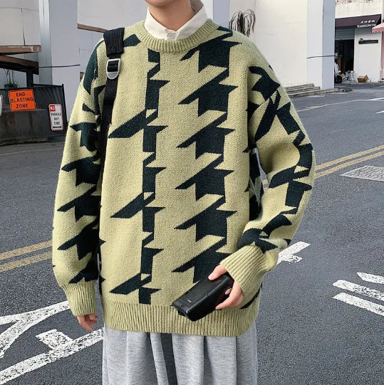 Casual Round Neck Pullover Sweater for Men