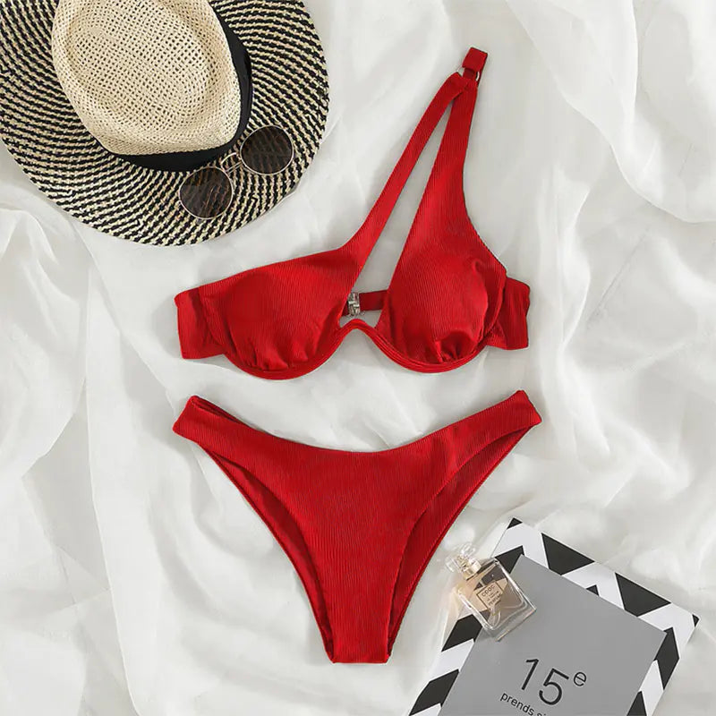 One-Shoulder Bikini Swimsuit