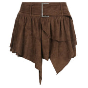 Irregular Hem Slimming A-Line Skirt
