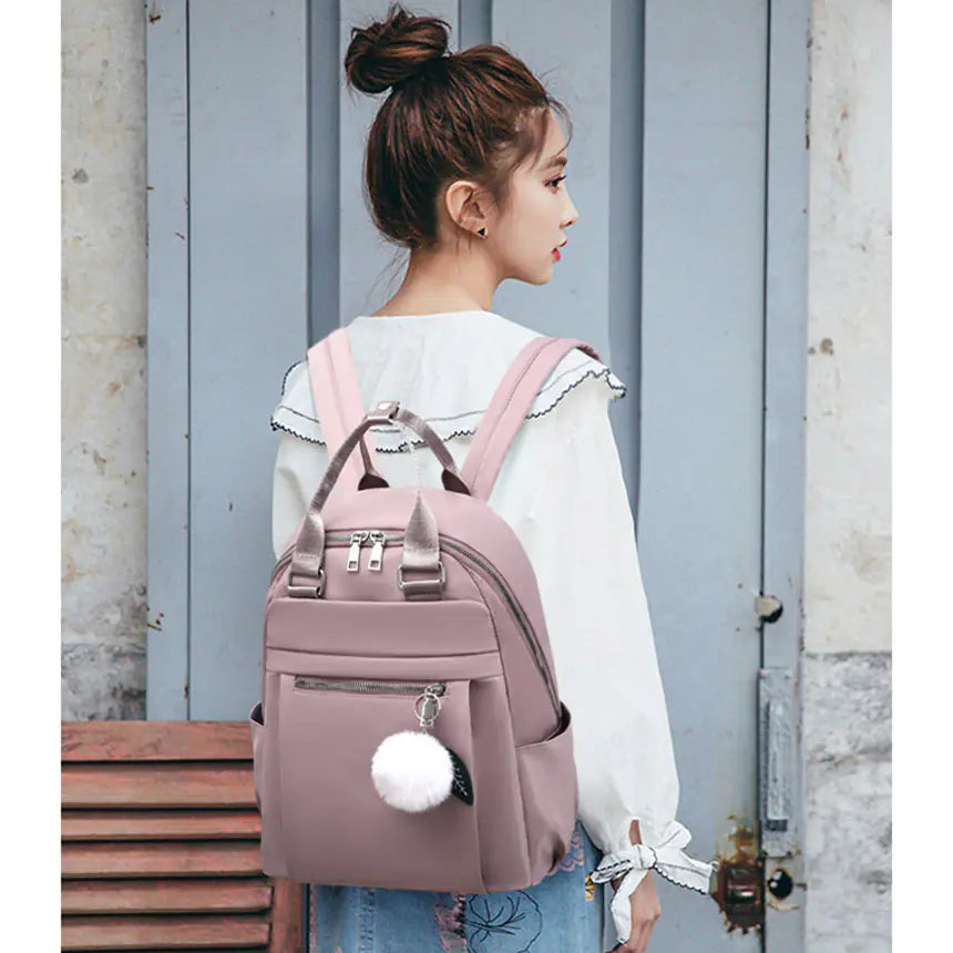 Women's Waterproof Nylon Travel Backpack - Oxford
