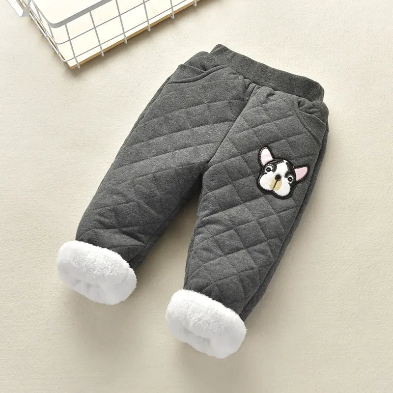 Girls Plus Velvet Thick Cotton Trousers for Autumn/Winter