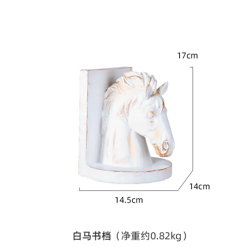 American Animal Bookends - Resin Craft Horse Decor