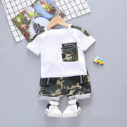 2020 Boys' Summer Camouflage T-Shirt and Shorts Set