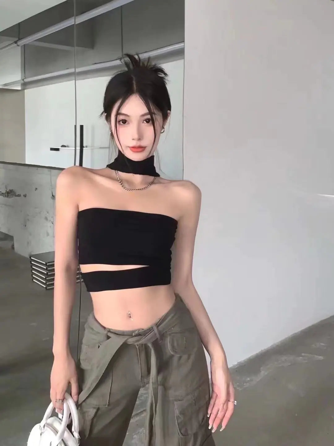 Sweet Spicy Strapless Black Summer Top for Women