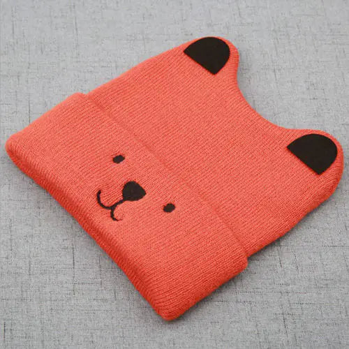 Knitted Bear Ear Beanie Hat for Kids