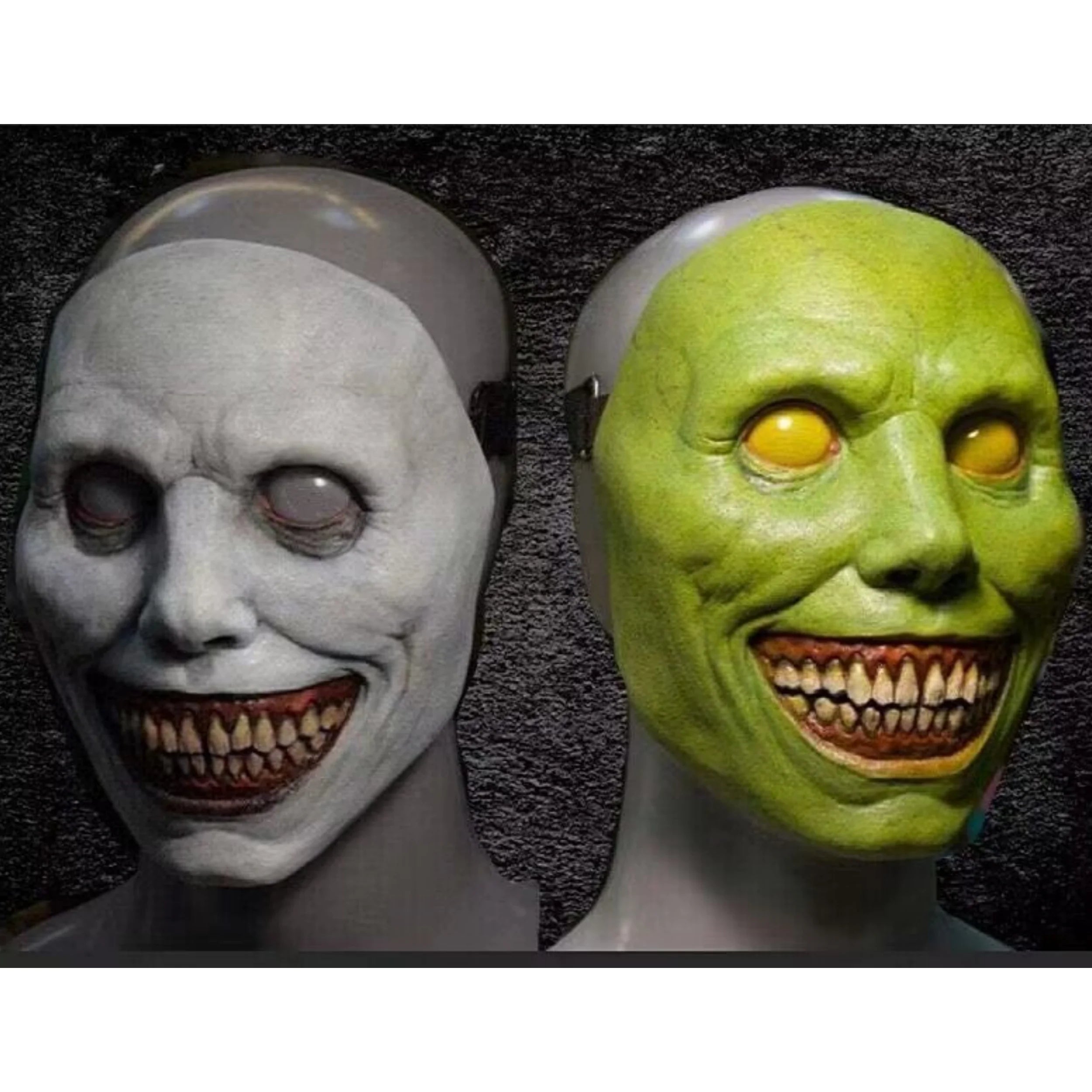 Day of the Dead Latex Demon Mask with White Eyes