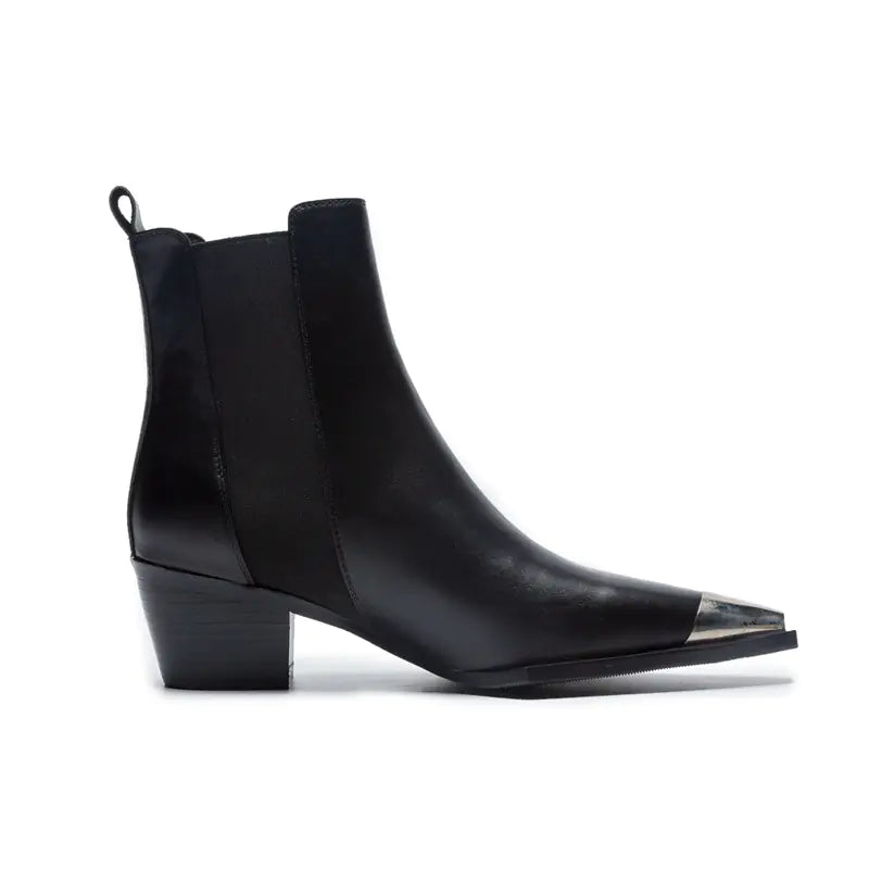 2019 Fall Winter Women’s PU Leather Chunky Heeled Boots