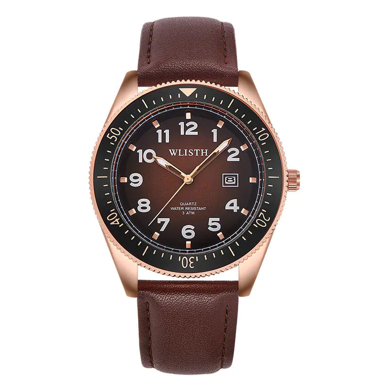 Men's Waterproof Luminous Quartz Watch with Steel Band