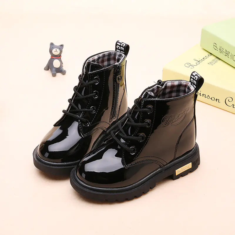 Waterproof PU Leather Winter Boots for Kids