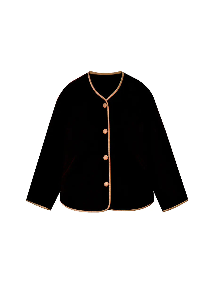 Color Block Short Jacket and Shorts Set