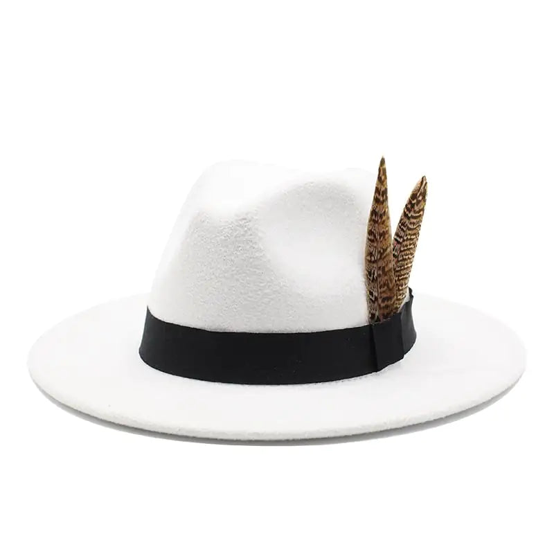British Style Wool Jazz Hat with Versatile Flat Border