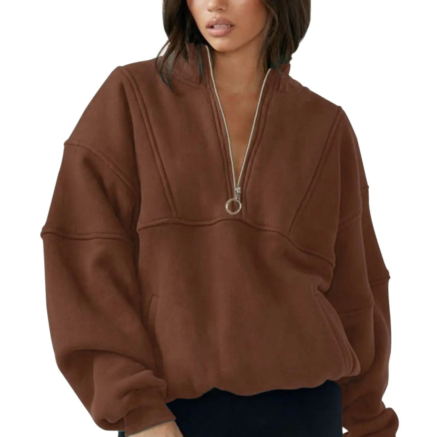 Half-Zip Sports Sweater for Women - Autumn & Winter