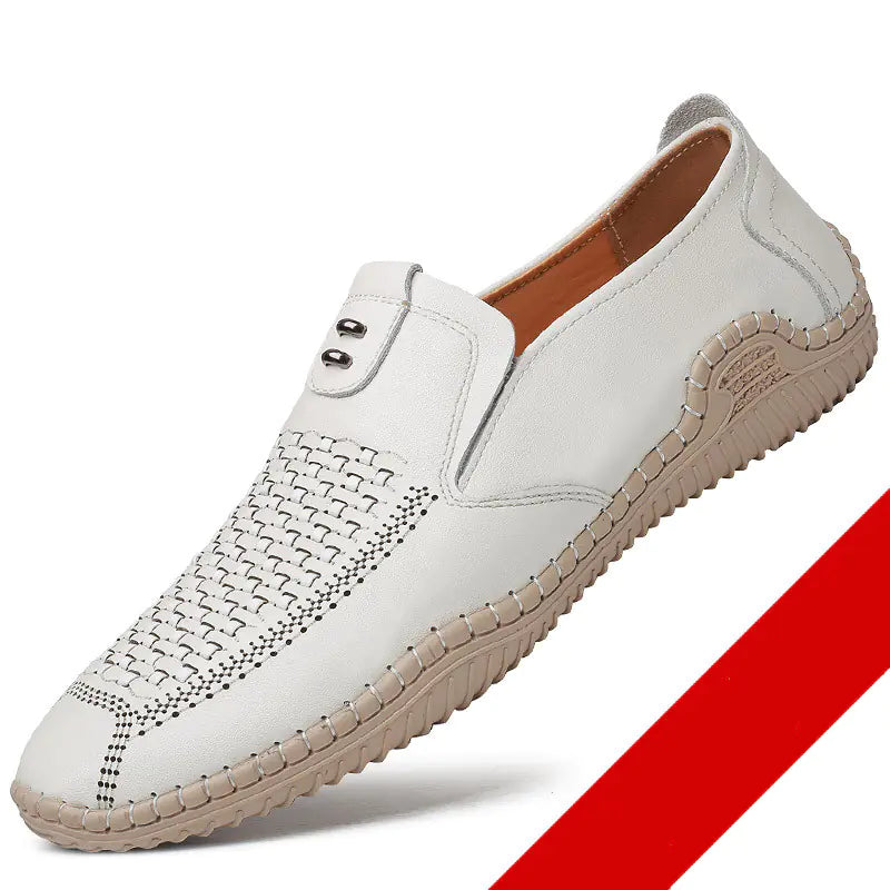 Breathable Hollow Leather Sandals for Comfort