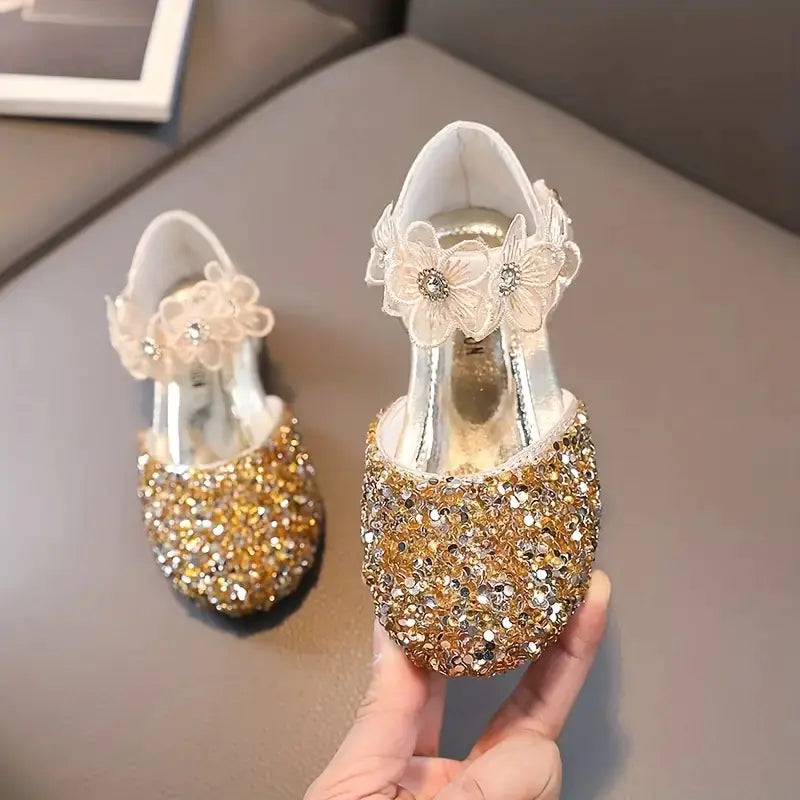 Shiny Princess Sandals with Soft Non-Slip Bottom for Girls
