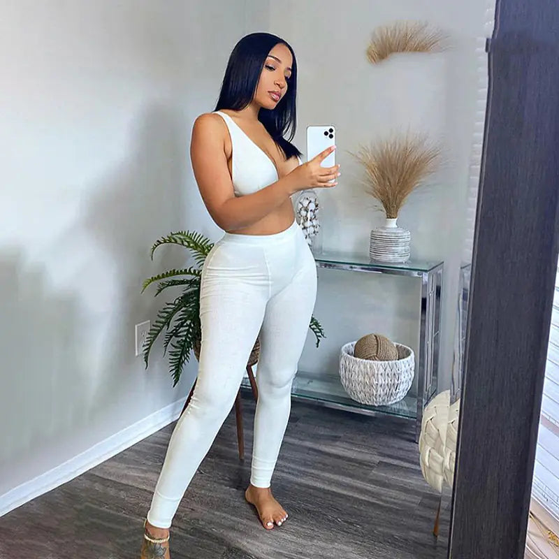 Summer Women's Sexy Deep V Sports Set (Ladies' Outfit)