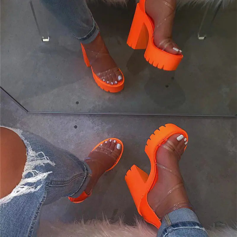 Waterproof Chunky Heel Sandals