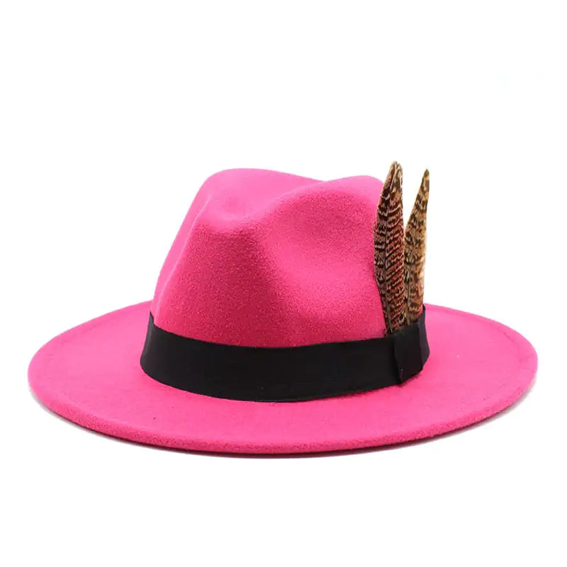 British Style Wool Jazz Hat with Versatile Flat Border