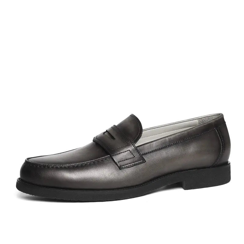 British Gentleman Round Toe Casual Cowhide Shoes