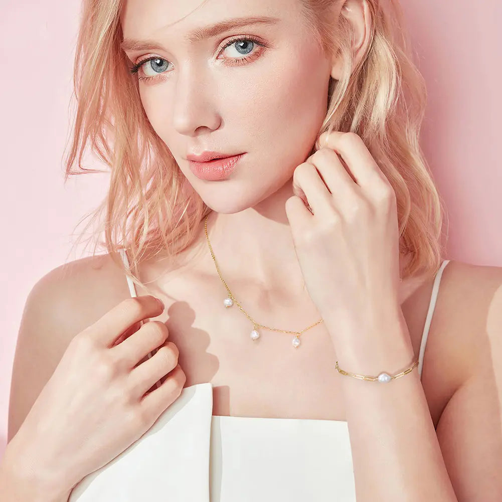 S925 Sterling Silver Freshwater Pearl Bracelet