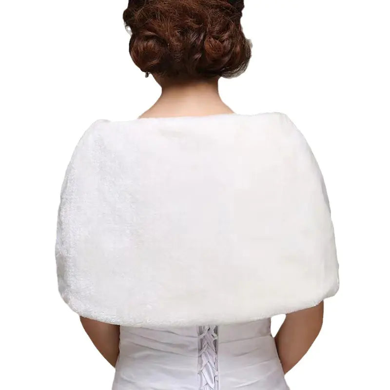 Bridal Faux Fur Shawl Cape for Weddings and Events